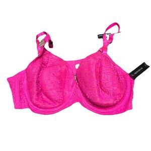 Ambrielle Women's Bra. Size 42C Hot Pink Lace Full Figure H75‎